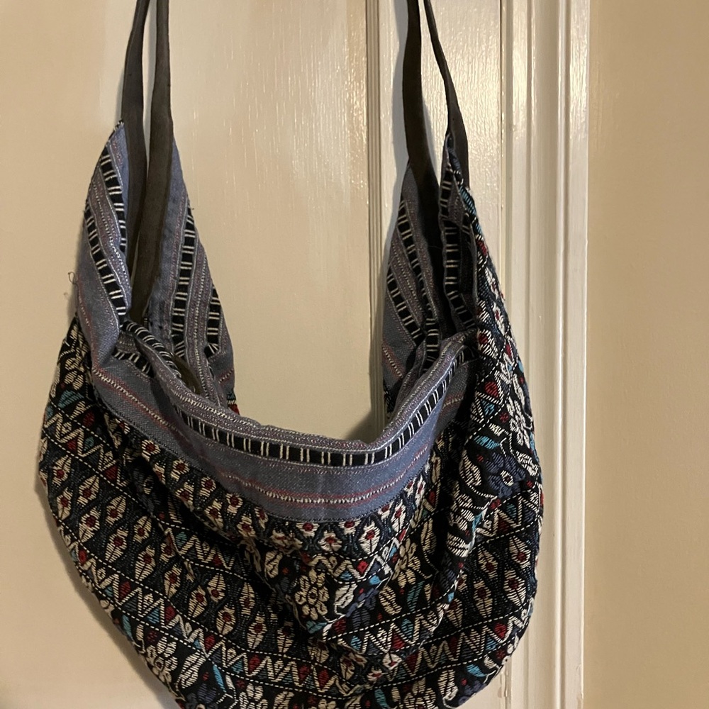 American Eagle Outfitters Blue and Black Hobo Bag